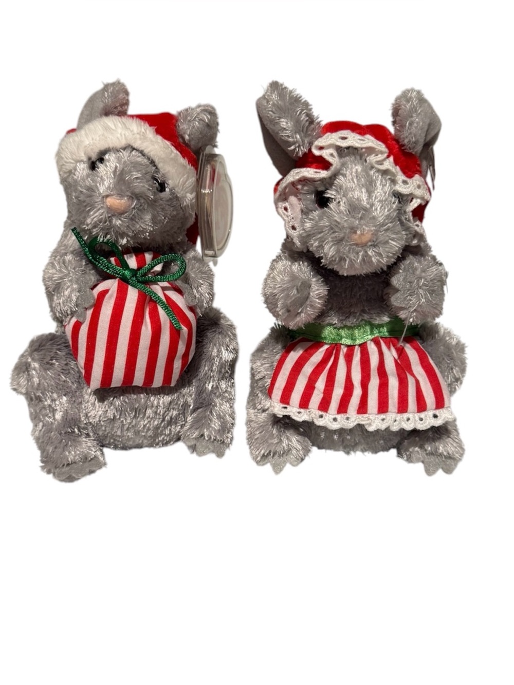 Vintage 2006 TY Beanie Babies Christmas Jinglemouse Pair/Boy & Girl